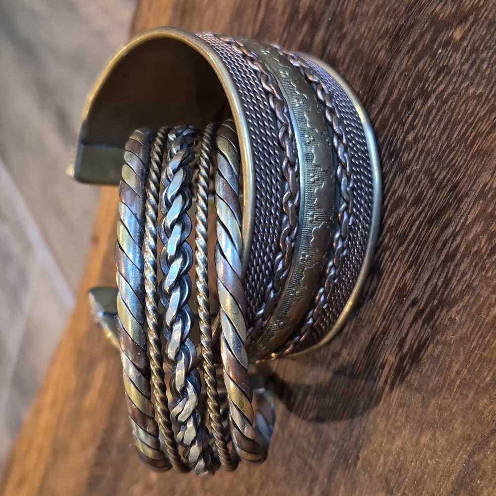 Vintage Mixed Metal Cuff Bracelets